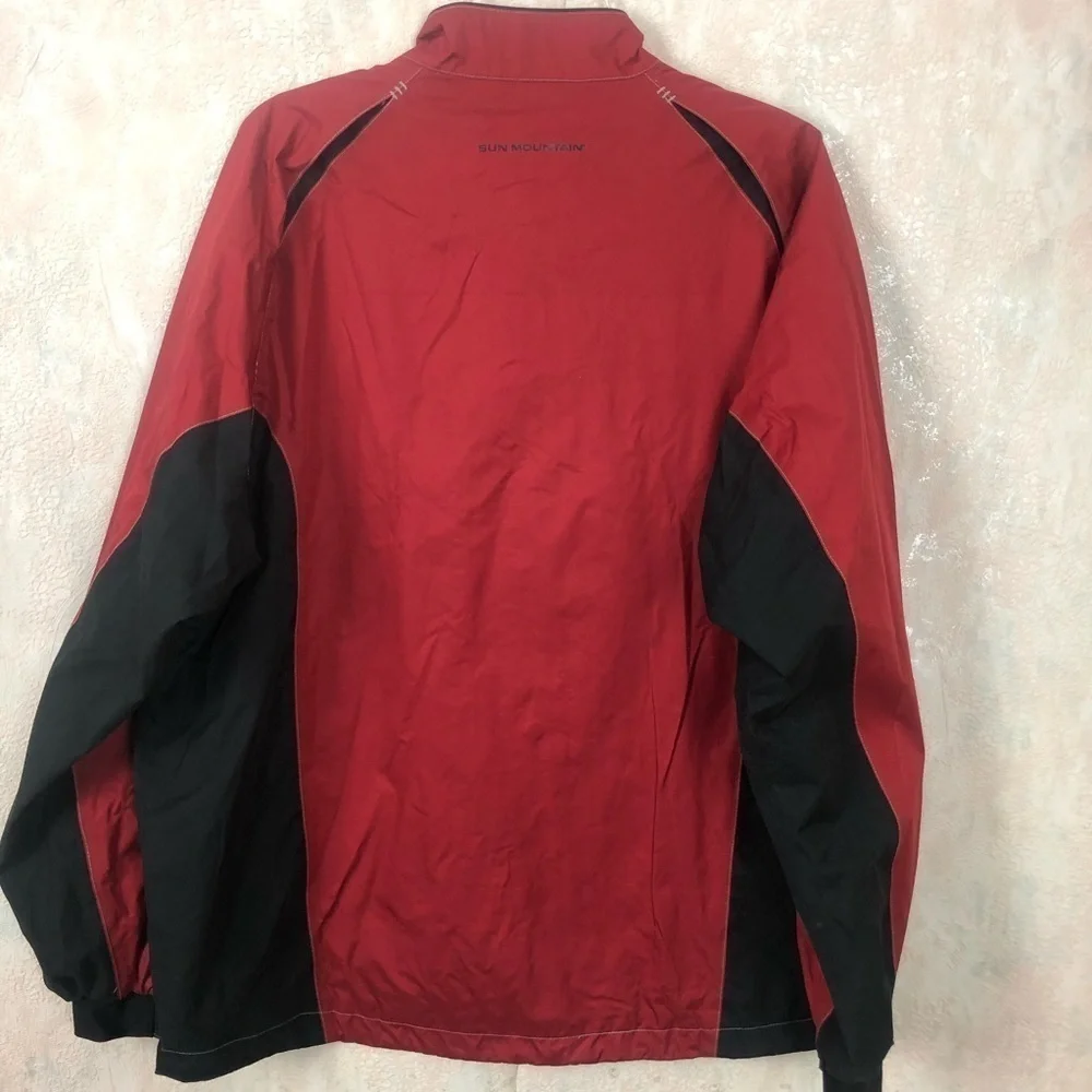 Sun Mountain Red Black Windbreaker Jacket Mens Size L